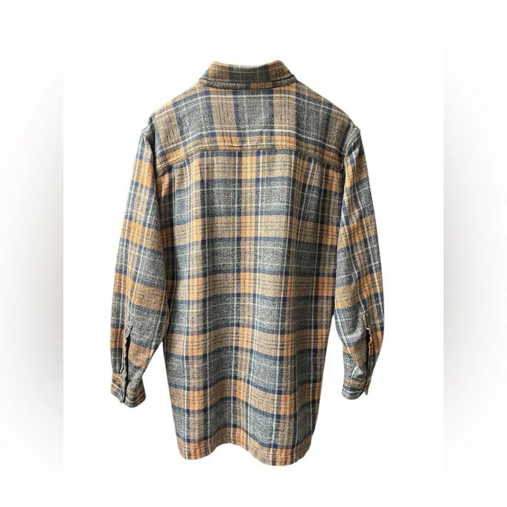 Vintage Bugle Boy Gold Crest Plaid Cotton Shirt / Shacket – Men’s M